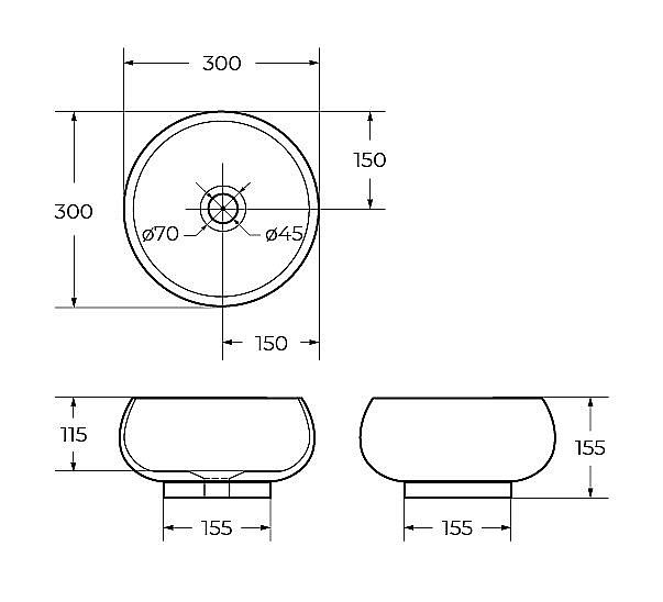 Раковина накладная Belbagno 30 BB1114 белая купить в интернет-магазине Sanbest