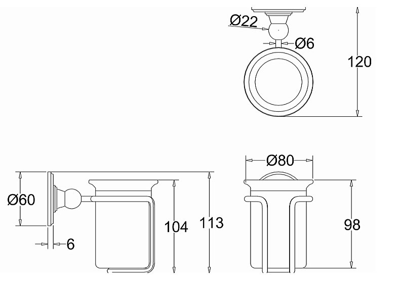 Стакан Burlington A2 BNKL шлифованный никель купить в интернет-магазине сантехники Sanbest