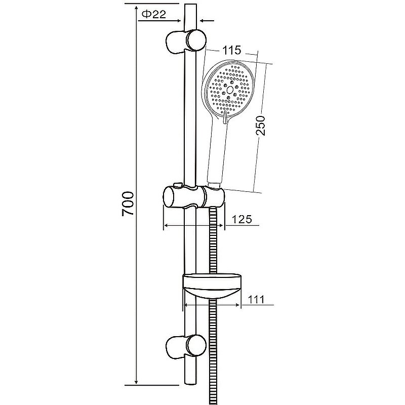 Душевой гарнитур Orange O-Shower OS713b черный купить в интернет-магазине сантехники Sanbest