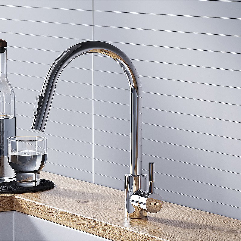 Смеситель для кухни Dorff Logic D3007500 хром купить в интернет-магазине сантехники Sanbest