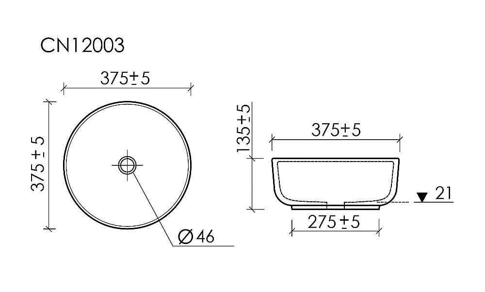 Раковина Ceramica Nova Taycan CN12003MB черная матовая купить в интернет-магазине Sanbest