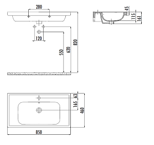 Раковина Creavit Obi 85 OB085-00CB00E-0000 белая купить в интернет-магазине Sanbest