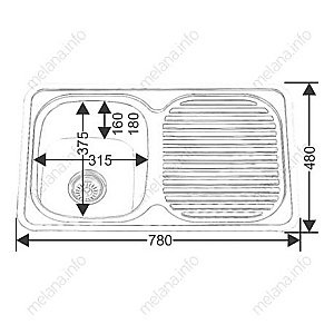 Мойка кухонная с сифоном Melana 217 t (*10) купить в интернет-магазине сантехники Sanbest