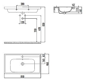 Раковина Creavit Obi 85 OB085-00CB00E-0000 белая купить в интернет-магазине Sanbest