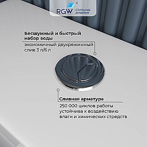 Унитаз напольный RGW SW-04 67420104-01 белый, безободковый, с бачком, с крышкой микролифт купить в интернет-магазине Sanbest