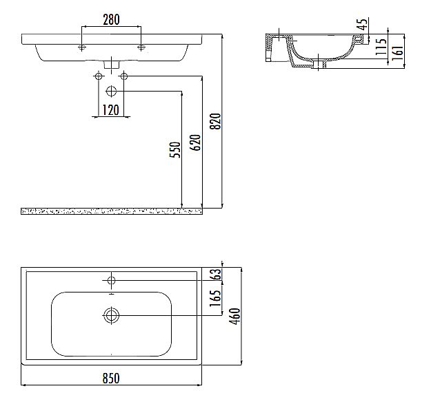 Раковина Creavit Obi 85 OB085-00CB00E-0000 белая купить в интернет-магазине Sanbest