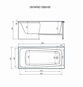 Ванна Alex Baitler Ontario 150х70 купить в интернет-магазине Sanbest