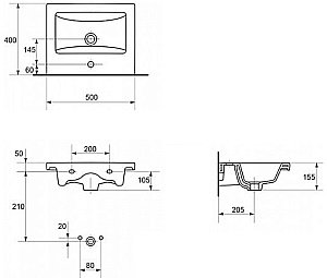 Мебель для ванной подвесная Cersanit LARA 50 белая для ванной в интернет-магазине Sanbest