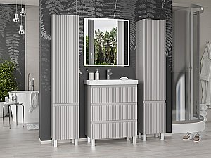 Пенал подвесной Misty Victory 35 VIC-05035-500 серый шелк для ванной в интернет-магазине сантехники Sanbest