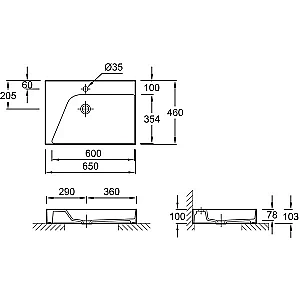 Тумба с раковиной Jacob Delafon RYTHMIK PURE 65 темно-синий лак для ванной в интернет-магазине Sanbest