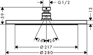 Верхний душ Hansgrohe Croma 280 Air 1Jet Хром 24005600 купить в интернет-магазине сантехники Sanbest