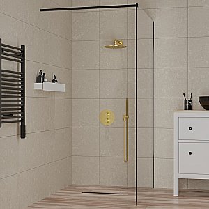 Душевое ограждение PAINI WalkIN100F 100 стекло прозрачное/профиль черный купить в интернет-магазине Sanbest