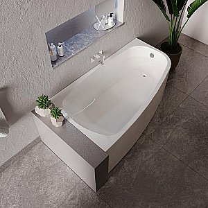 Ванна акриловая Радомир Рона 158х90 белая, слив хром купить в интернет-магазине Sanbest