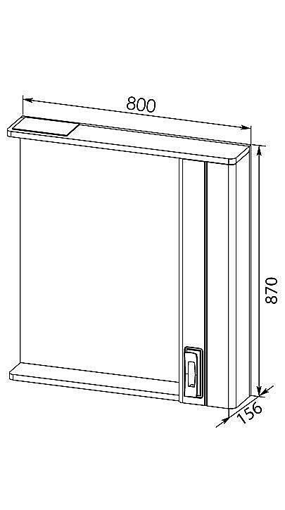 Зеркало со шкафом Aquanet Паллада 80 слоновая кость в ванную от интернет-магазине сантехники Sanbest