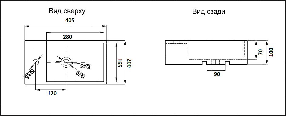 Раковина Ceramalux N 40,5 9048D белая купить в интернет-магазине Sanbest
