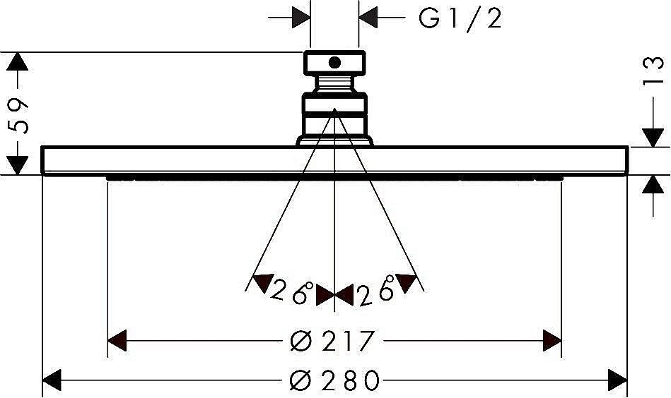 Верхний душ Hansgrohe Croma 280 Air 1Jet Хром 24005600 купить в интернет-магазине сантехники Sanbest