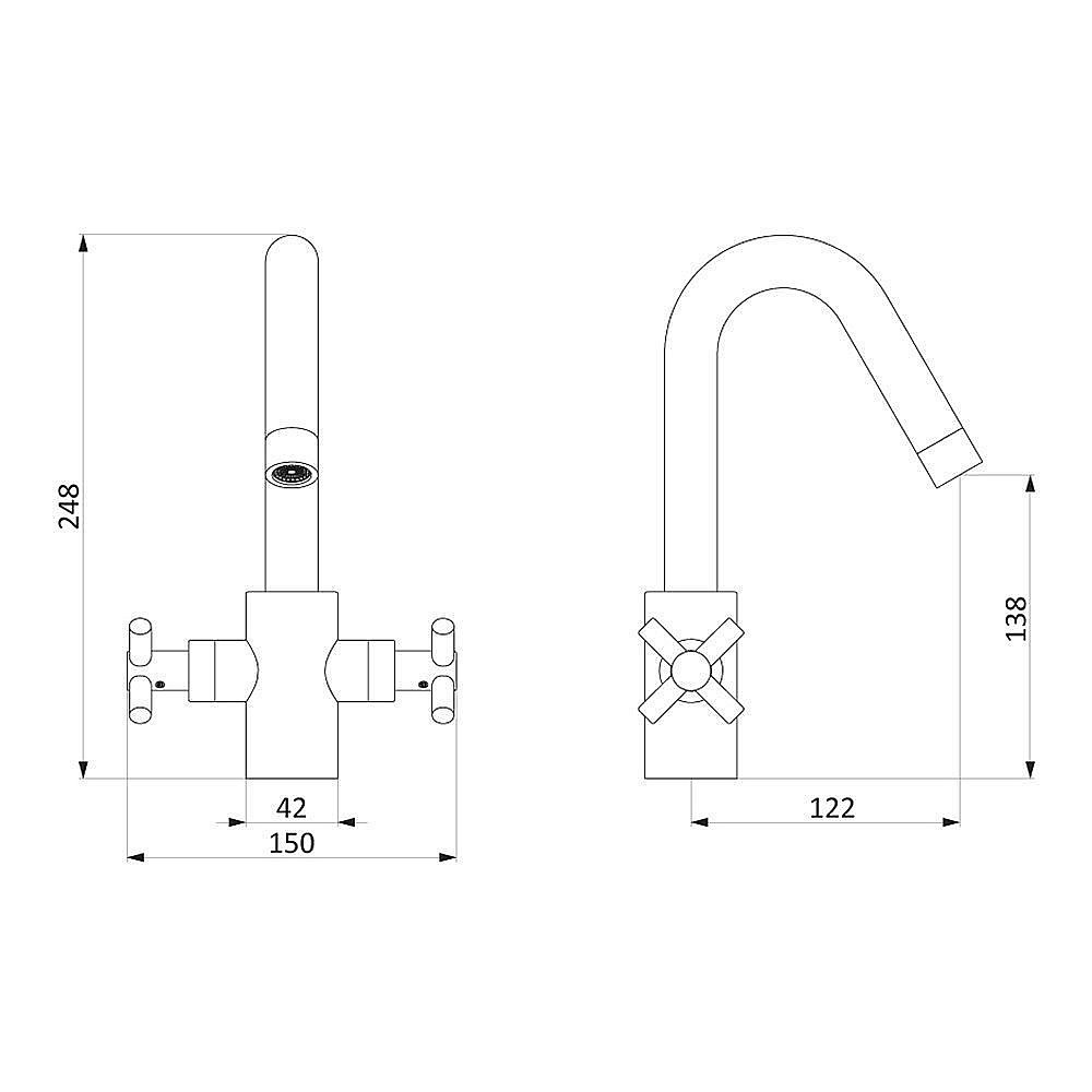 Смеситель для раковины RedBlu by Damixa Neo Classic 280210000 купить в интернет-магазине сантехники Sanbest
