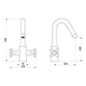 Смеситель для раковины RedBlu by Damixa Neo Classic 280210000 купить в интернет-магазине сантехники Sanbest