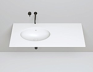 Раковина врезная снизу столешницы Salini MAREA 12 1101209M 54,5 из искусственного камня S-Stone, белая матовая купить в интернет-магазине Sanbest