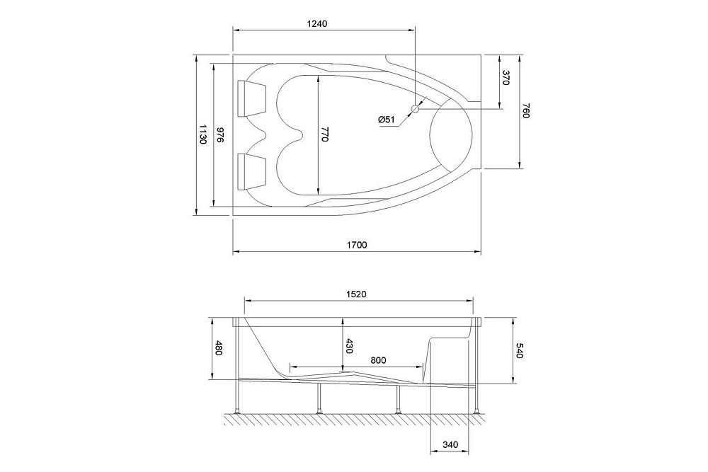 Гидромассажная ванна Royal Bath Shakespeare Comfort 170x110 купить в интернет-магазине Sanbest