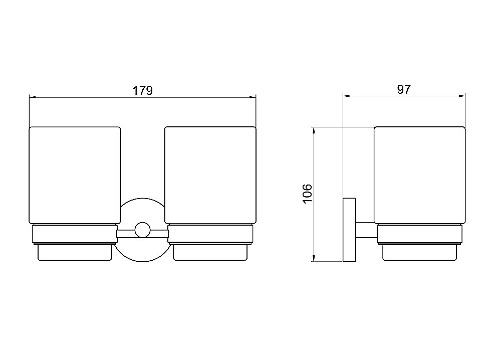 Стакан двойной Aquatek Бетта AQ4617BGM керамика/оружейная сталь купить в интернет-магазине сантехники Sanbest