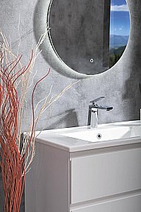 Тумба с раковиной Armadi Art Capolda 85 белая с белой ручкой для ванной в интернет-магазине Sanbest