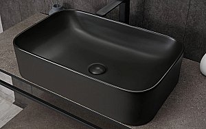 Раковина накладная Gid Geometrico 61 Bm9599 53366 черная матовая купить в интернет-магазине Sanbest