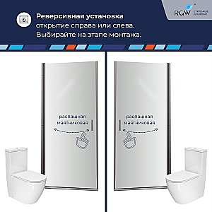 Душевая дверь RGW Leipzig LE-003Gr 60 351200306-210 стекло матовое/профиль серый купить в интернет-магазине Sanbest