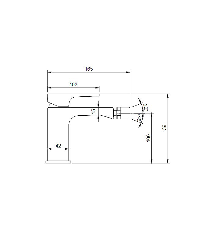 Смеситель для биде Villeroy&Boch Architectura Square TVB125001000K5 черный купить в интернет-магазине сантехники Sanbest