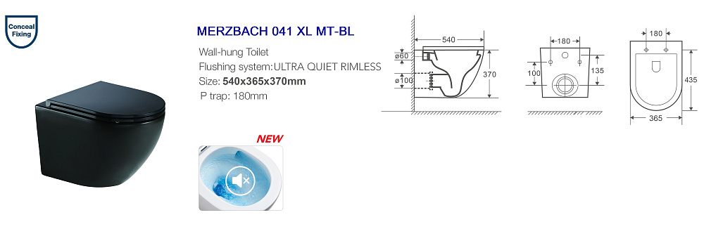 Унитаз с инсталляцией WeltWasser MARBERG 410+MERZBACH 041 XL MT-BL+MAR 410 RD черный матовый/кнопка хром матовый купить в интернет-магазине Sanbest