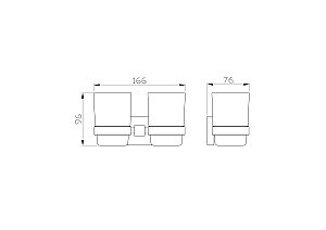 Два стакана для зубных щеток с держателем WONZON & WOGHAND POLO, Темное золото (WW-8928-DG) купить в интернет-магазине сантехники Sanbest