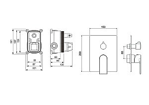 Смеситель для ванны Aquatek Лира AQ1446MB черный матовый купить в интернет-магазине сантехники Sanbest