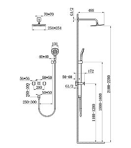 Душевая система встраиваемая WONZON & WOGHAND SHAKESPEARE, Хром (WW-654701-CR) купить в интернет-магазине сантехники Sanbest