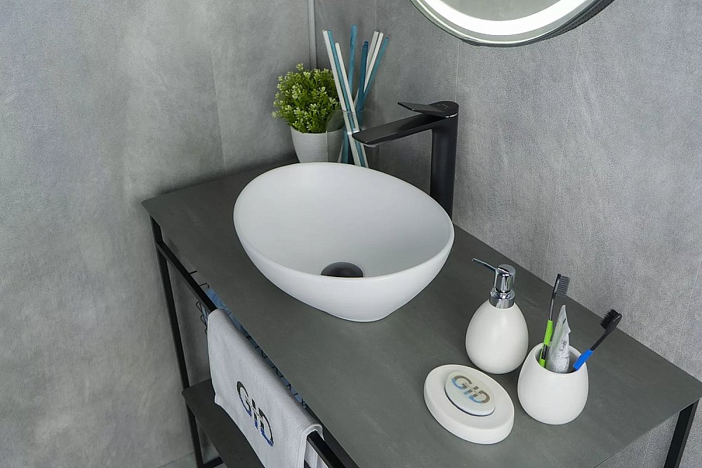 Раковина накладная Gid Lago 41 Nc900 51164 белая купить в интернет-магазине Sanbest