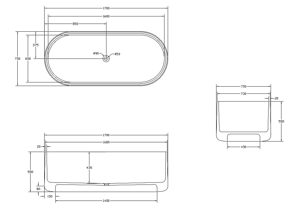 Ванна Abber Kristall AT9708Rubin 170x75 красная прозрачная купить в интернет-магазине Sanbest