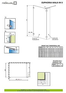 Душевое ограждение Radaway Euphoria Walk-in II 130 купить в интернет-магазине Sanbest