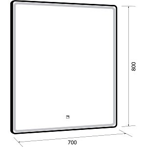 Зеркало c LED-подсветкой Dreja POINT 70x80 белый в ванную от интернет-магазине сантехники Sanbest