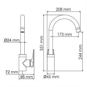 Смеситель для кухни WasserKRAFT Glan 6607 купить в интернет-магазине сантехники Sanbest