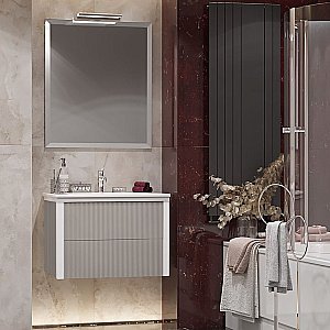 Тумба с раковиной Опадирис Рубинно 80 серая глянцевая для ванной в интернет-магазине Sanbest