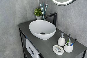 Раковина накладная Gid Lago 41 Nc900 51164 белая купить в интернет-магазине Sanbest