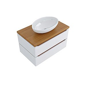 Тумба с раковиной Mixline Виктория 80 547204 дуб светлый для ванной в интернет-магазине Sanbest