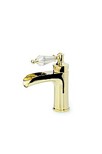 Смеситель для раковины Boheme Vogue 211-SW золото/ручка черная Swarovski купить в интернет-магазине сантехники Sanbest