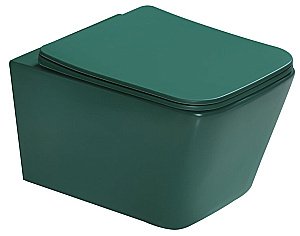 Унитаз подвесной SantiLine SL-5007T-G зеленый матовый, безободковый, с крышкой микролифт, слив торнадо купить в интернет-магазине Sanbest