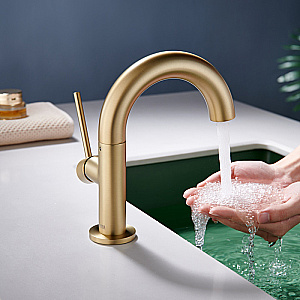 Смеситель для раковины Elghansa RADIANT XQ 1637181-MattGold матовое золото купить в интернет-магазине сантехники Sanbest