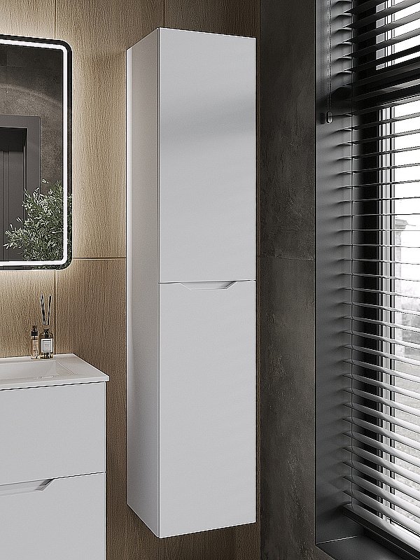 Пенал подвесной Orange Line Li-35Puw белый матовый для ванной в интернет-магазине сантехники Sanbest