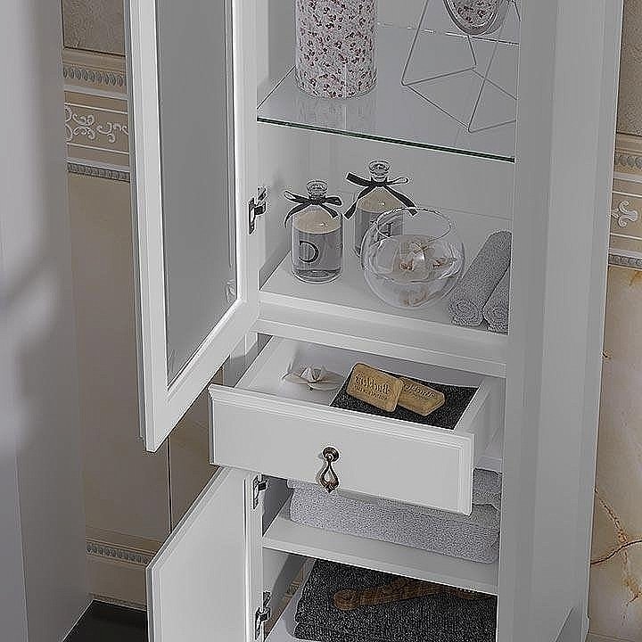 Пенал Опадирис Лоренцо 45 белый матовый для ванной в интернет-магазине сантехники Sanbest