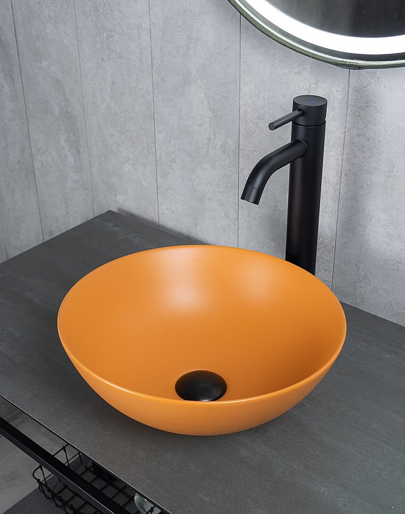 Раковина накладная Gid 9081orm оранжевая матовая купить в интернет-магазине Sanbest