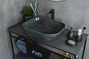 Раковина накладная Gid 50 Mnc338 54431 серая купить в интернет-магазине Sanbest