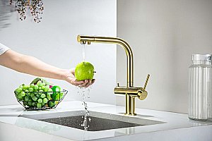 Смеситель для кухни Aquatek Европа AQ1385BG золото шлифованное купить в интернет-магазине сантехники Sanbest