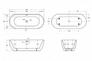Ванна акриловая BelBagno BB417-1900-800 белая купить в интернет-магазине Sanbest